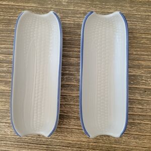 Pfaltzgraff Yorktowne stoneware corn cob plate holders set of 2 vintage new